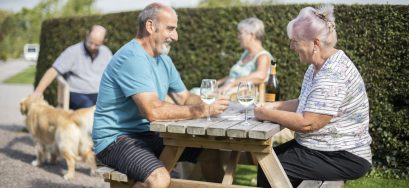 Adults enjoying an adults-only caravan holiday at a Tranquil Parks site