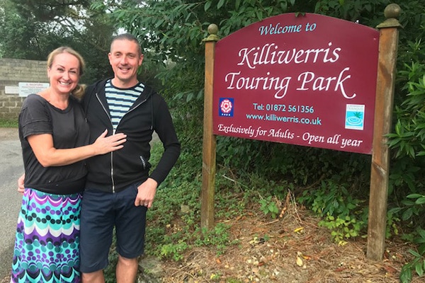 Killiwerris Touring Park owners, one of the best campsites in Cornwall for couples